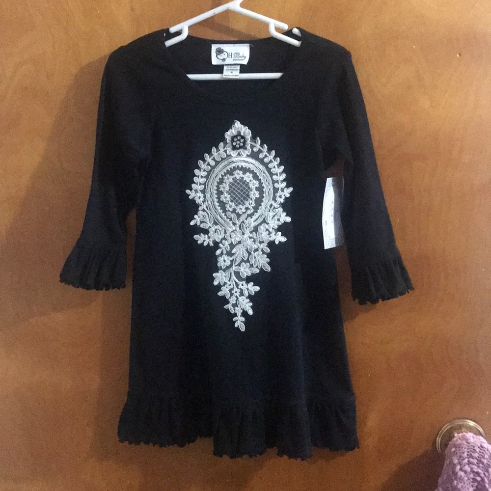 Black Toddler Dress with Lace